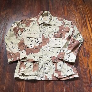Vintage Military Coat Mens S Desert Camouflage Pattern Combat Chocolate Chip 90s